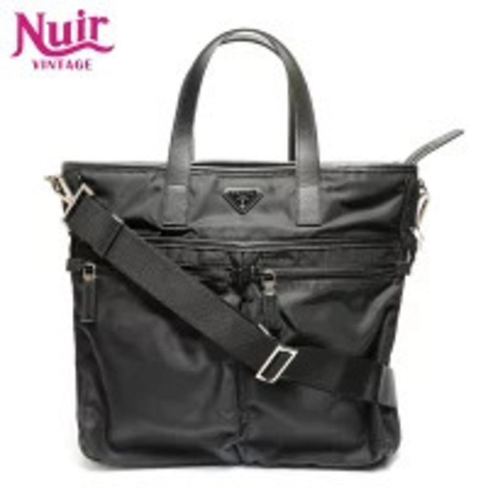 Prada Saffiano Leather Tote Bag Black